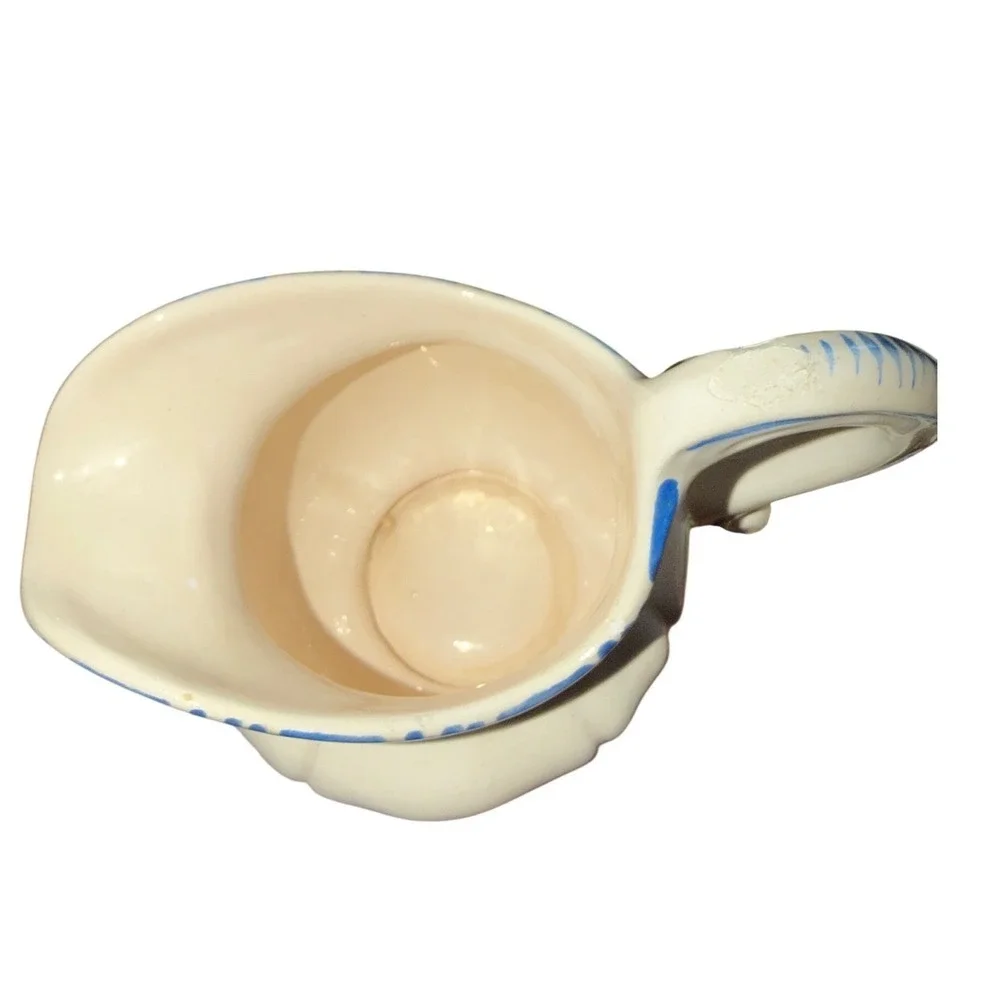 Italy Hand Painted Ceramic Creamer and Sugar Bowl Set‎ Cream Floral Set